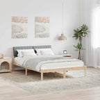 Bettgestell Braun und hellgrau 135 x 190 cm Massivholz Kiefer