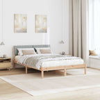 Bettgestell Braun und hellgrau 135 x 190 cm Massivholz Kiefer