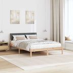 Bettgestell Braun und Dunkelgrau 135 x 190 cm Massivholz Kiefer
