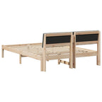 Bettgestell Braun und Dunkelgrau 135 x 190 cm Massivholz Kiefer