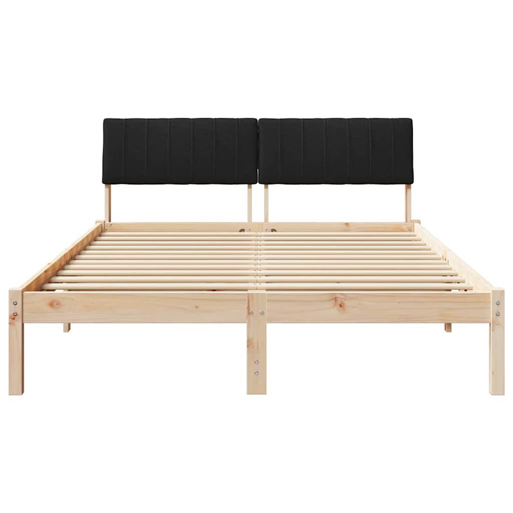 Bettgestell Braun und Schwarz 135 x 190 cm Massivholz Kiefer