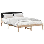 Bettgestell Braun und Schwarz 135 x 190 cm Massivholz Kiefer