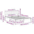 Bettgestell Braun und Taupe 135 x 190 cm Massivholz Kiefer