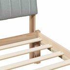 Bettgestell Braun und hellgrau 75 x 190 cm Massivholz Kiefer