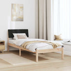 Bettgestell Braun und Schwarz 75 x 190 cm Massivholz Kiefer
