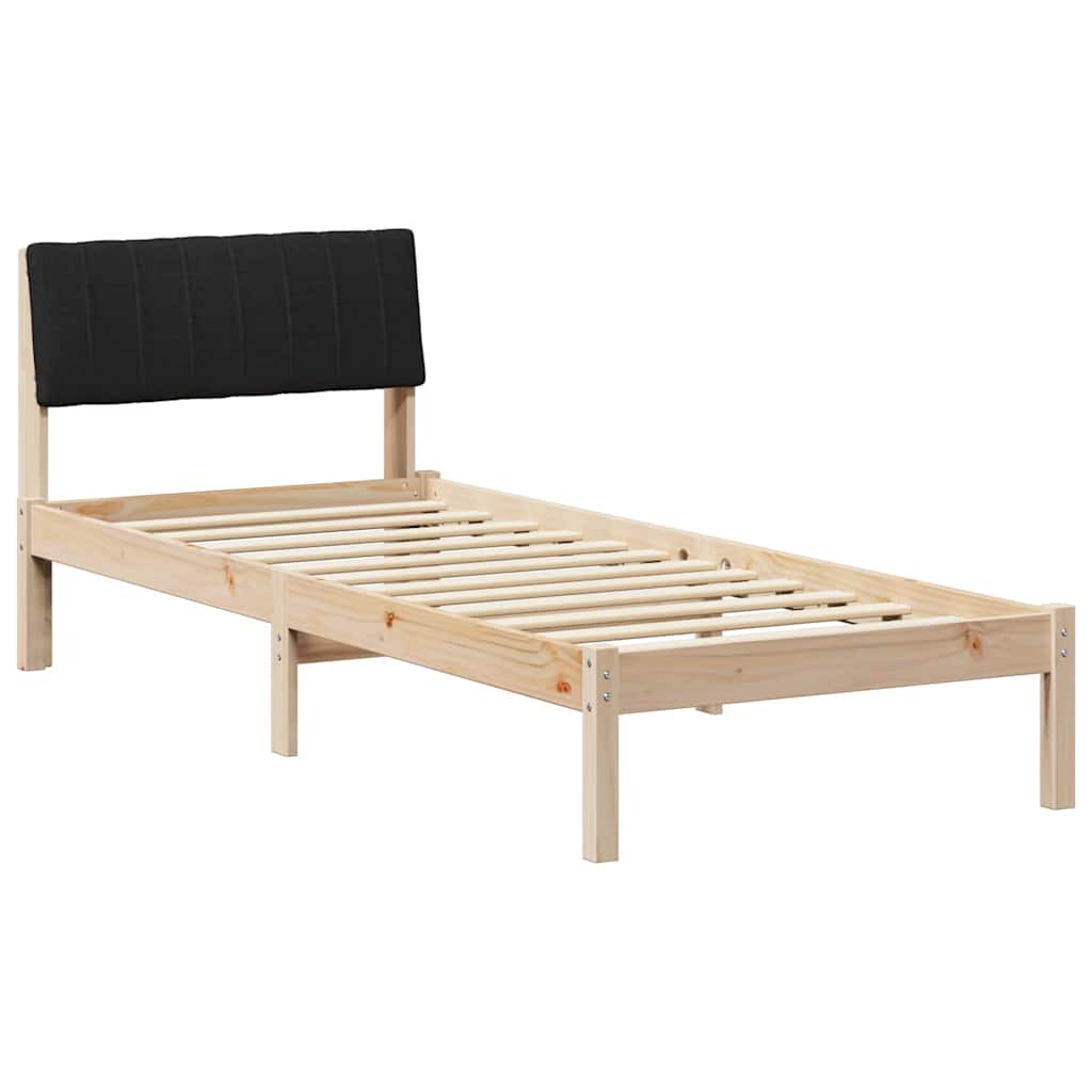 Bettgestell Braun und Schwarz 75 x 190 cm Massivholz Kiefer