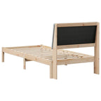 Bettgestell Braun und hellgrau 100 x 200 cm Massivholz Kiefer
