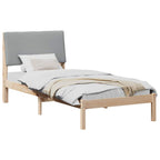 Bettgestell Braun und hellgrau 100 x 200 cm Massivholz Kiefer