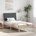 Bettgestell Braun und Dunkelgrau 100 x 200 cm Massivholz Kiefer