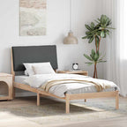 Bettgestell Braun und Dunkelgrau 100 x 200 cm Massivholz Kiefer