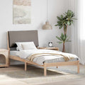 Bettgestell Braun und Taupe 100 x 200 cm Massivholz Kiefer