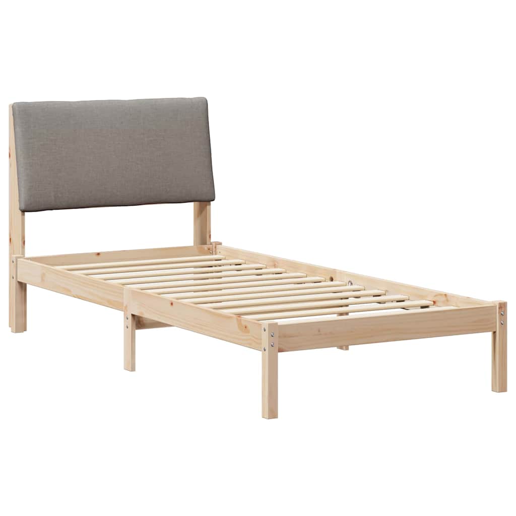 Bettgestell Braun und Taupe 100 x 200 cm Massivholz Kiefer