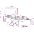 Bettgestell Braun und Taupe 100 x 200 cm Massivholz Kiefer