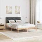 Bettgestell mit gepolstertem Kopfteil Braun 135 x 190 cm