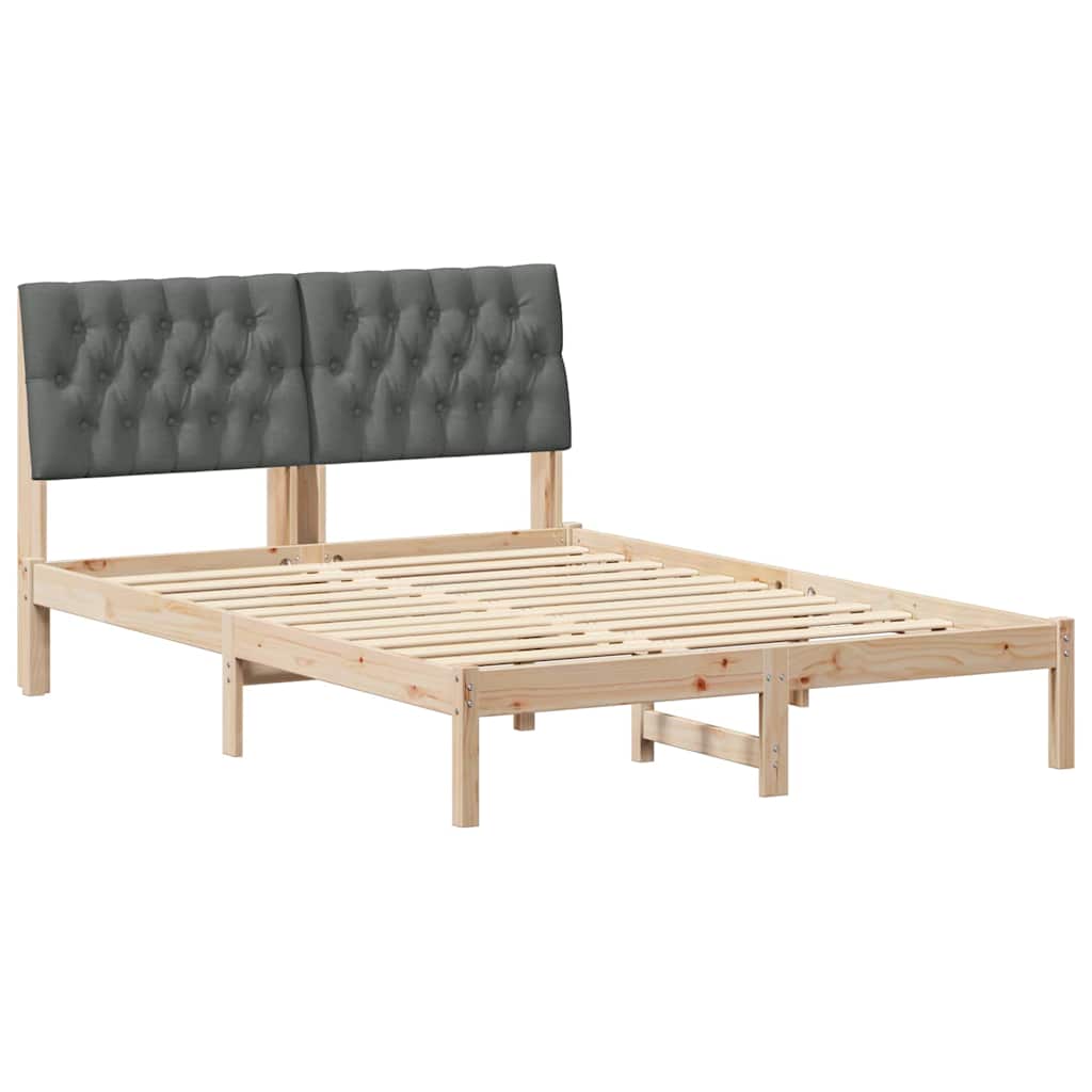 Bettgestell mit gepolstertem Kopfteil Braun 135 x 190 cm