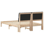 Bettgestell mit gepolstertem Kopfteil Braun 135 x 190 cm