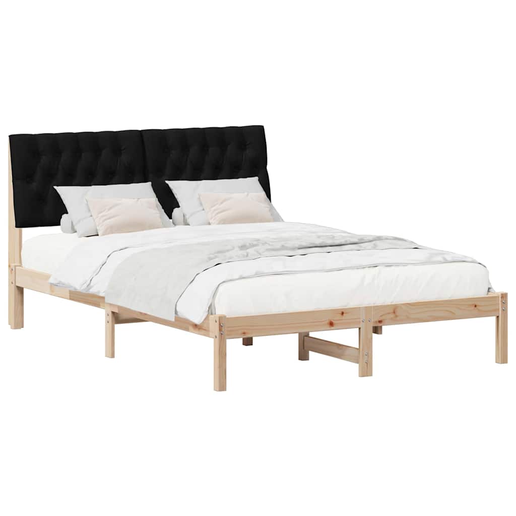 Bettgestell mit gepolstertem Kopfteil Braun 135 x 190 cm