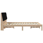 Bettgestell mit gepolstertem Kopfteil Braun 135 x 190 cm