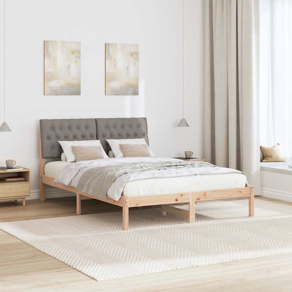Bettgestell mit gepolstertem Kopfteil Braun 135 x 190 cm