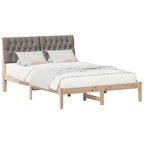 Bettgestell mit gepolstertem Kopfteil Braun 135 x 190 cm