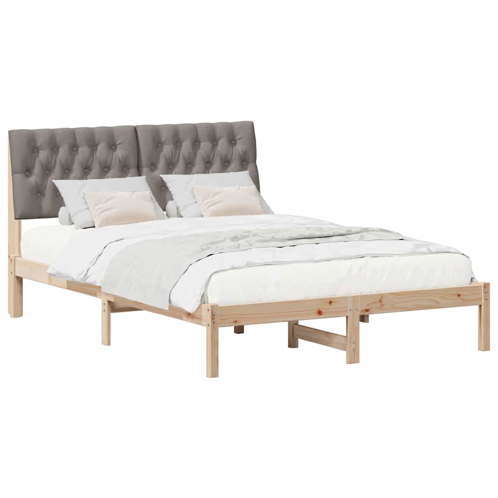 Bettgestell mit gepolstertem Kopfteil Braun 135 x 190 cm
