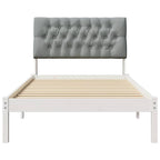 Bettgestell mit gepolstertem Kopfteil Weiß 100 x 200 cm