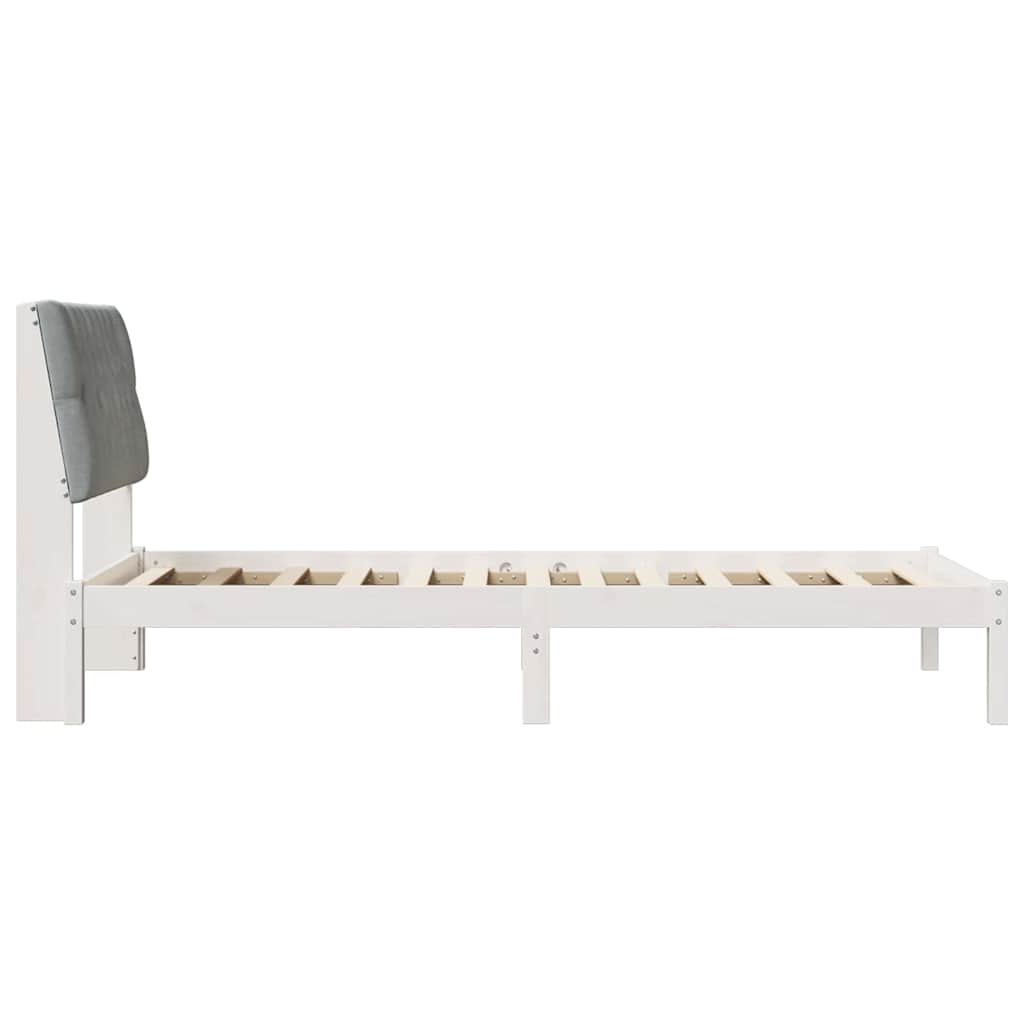Bettgestell mit gepolstertem Kopfteil Weiß 100 x 200 cm