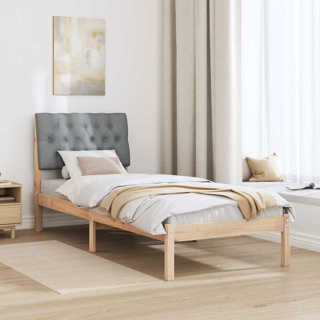Bettgestell mit gepolstertem Kopfteil Braun 75 x 190 cm