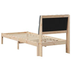 Bettgestell mit gepolstertem Kopfteil Braun 75 x 190 cm
