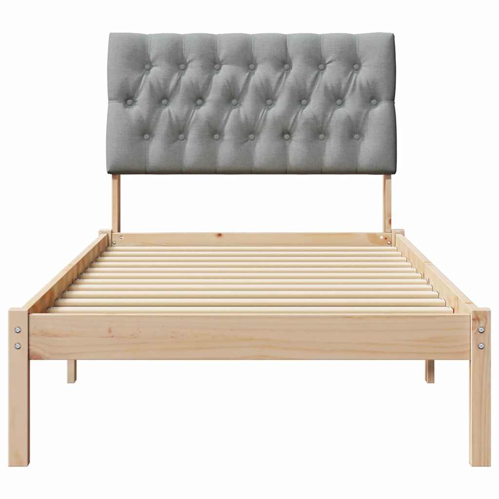 Bettgestell mit gepolstertem Kopfteil Braun 75 x 190 cm