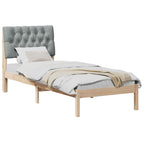Bettgestell mit gepolstertem Kopfteil Braun 75 x 190 cm