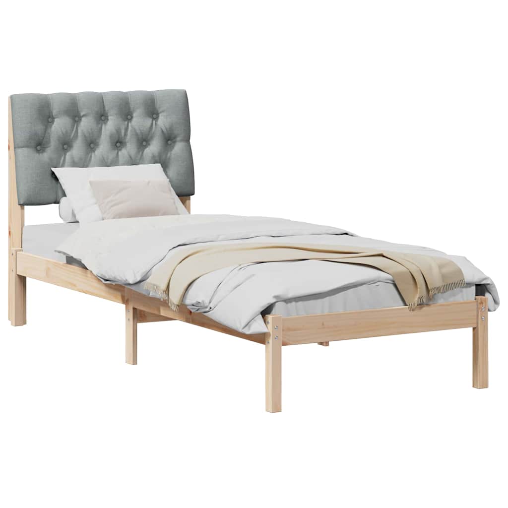 Bettgestell mit gepolstertem Kopfteil Braun 75 x 190 cm
