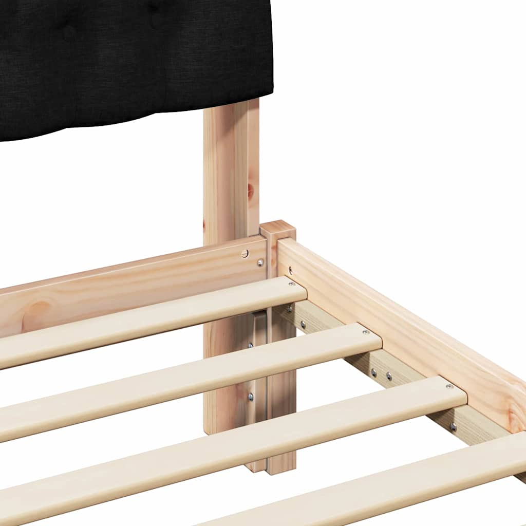 Bettgestell mit gepolstertem Kopfteil Braun 75 x 190 cm