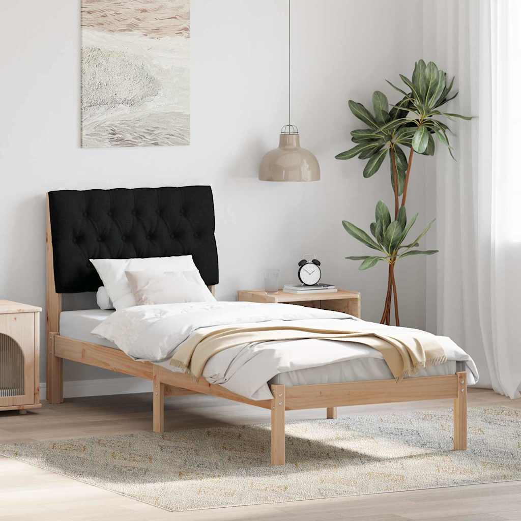Bettgestell mit gepolstertem Kopfteil Braun 75 x 190 cm