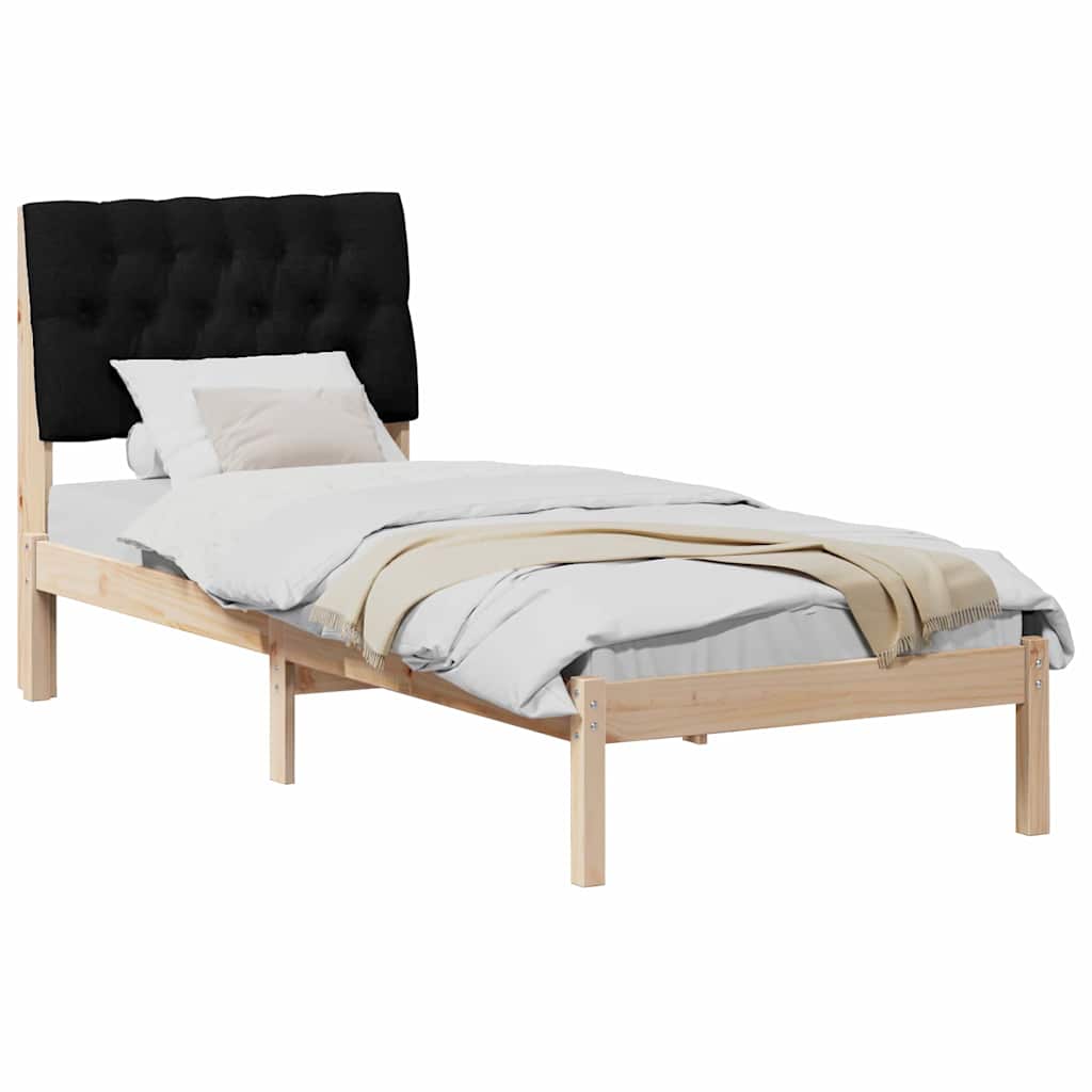 Bettgestell mit gepolstertem Kopfteil Braun 75 x 190 cm