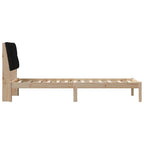 Bettgestell mit gepolstertem Kopfteil Braun 75 x 190 cm