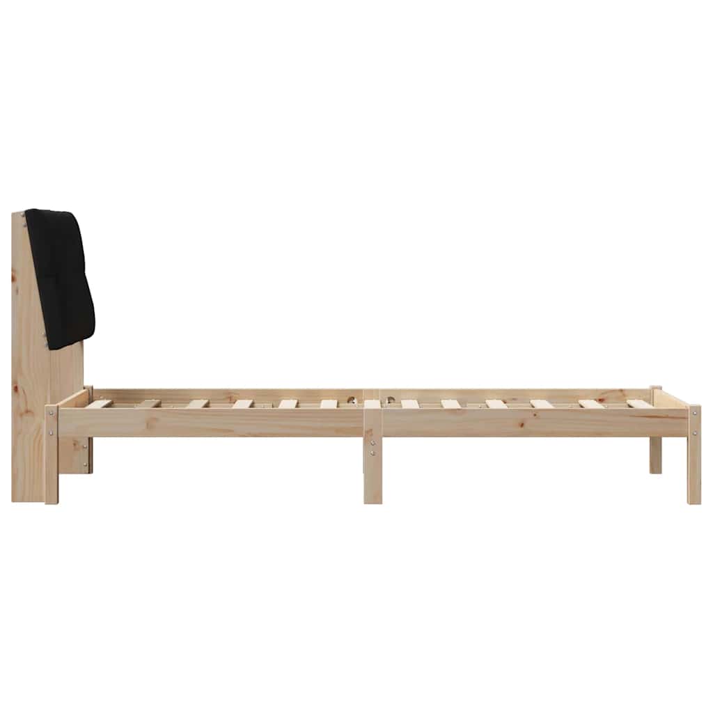 Bettgestell mit gepolstertem Kopfteil Braun 75 x 190 cm