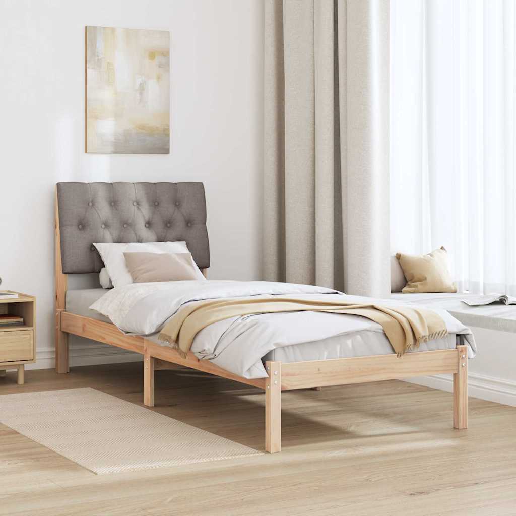 Bettgestell mit gepolstertem Kopfteil Braun 75 x 190 cm
