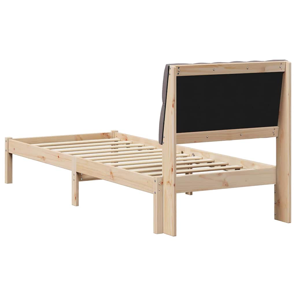 Bettgestell mit gepolstertem Kopfteil Braun 75 x 190 cm