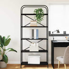 Bücherregal Schwarz Eichen-Optik 80 x 30 x 183 cm Holzwerkstoff