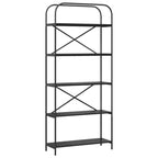 Bücherregal Schwarz Eichen-Optik 80 x 30 x 183 cm Holzwerkstoff