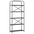 Bücherregal Schwarz Eichen-Optik 80 x 30 x 183 cm Holzwerkstoff