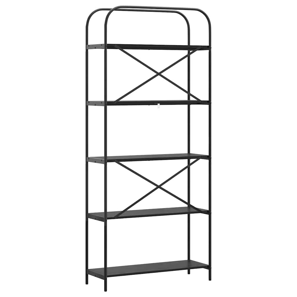 Bücherregal Schwarz Eichen-Optik 80 x 30 x 183 cm Holzwerkstoff
