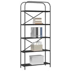 Bücherregal Schwarz Eichen-Optik 80 x 30 x 183 cm Holzwerkstoff