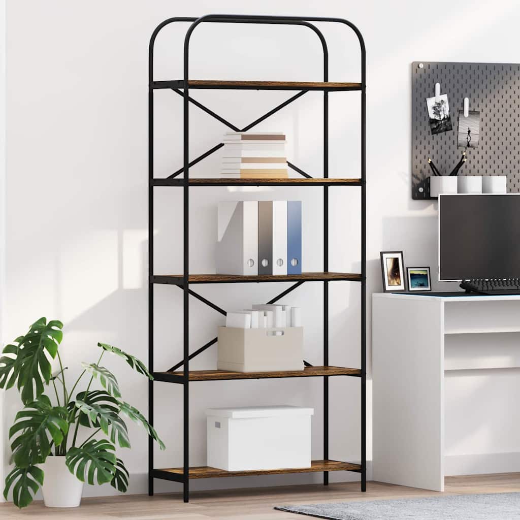 Bücherregal Geräucherte Eiche 80 x 30 x 183 cm Holzwerkstoff