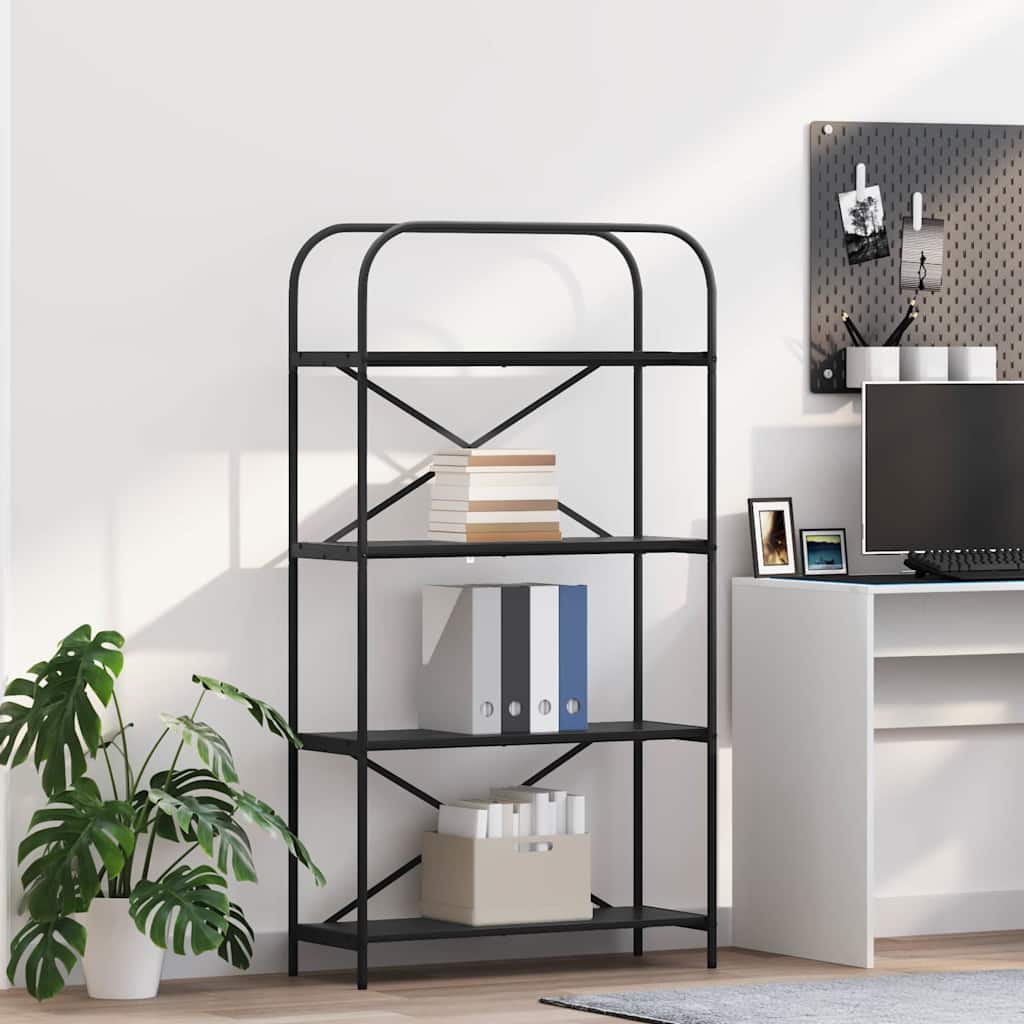 Bücherregal Schwarz Eichen-Optik 80 x 30 x 146 cm Holzwerkstoff