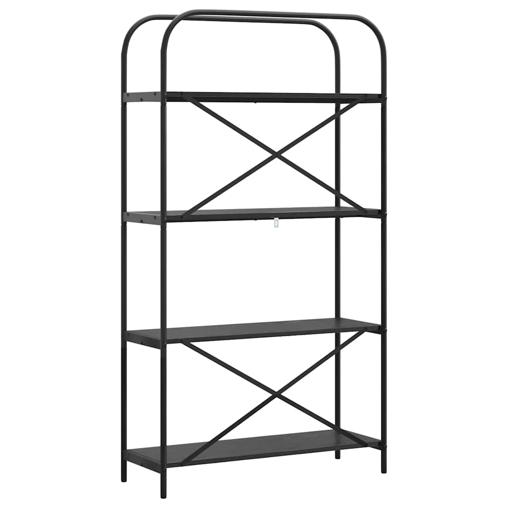 Bücherregal Schwarz Eichen-Optik 80 x 30 x 146 cm Holzwerkstoff