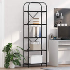 Bücherregal Schwarz Eichen-Optik 60 x 30 x 183 cm Holzwerkstoff