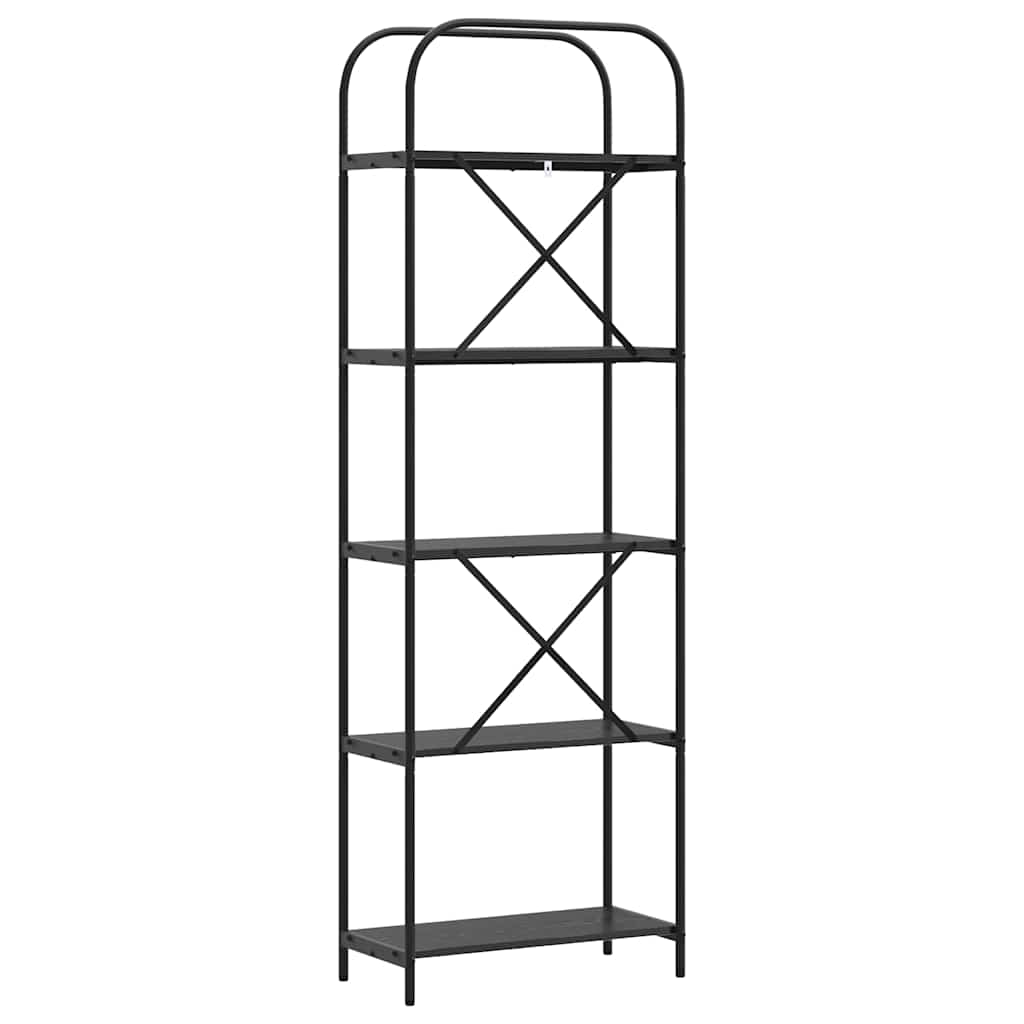 Bücherregal Schwarz Eichen-Optik 60 x 30 x 183 cm Holzwerkstoff
