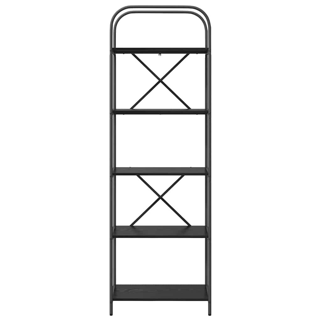 Bücherregal Schwarz Eichen-Optik 60 x 30 x 183 cm Holzwerkstoff